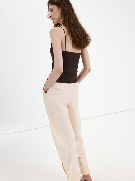 Mango V-Neck Camisole Top, Brown - view 2, Brown