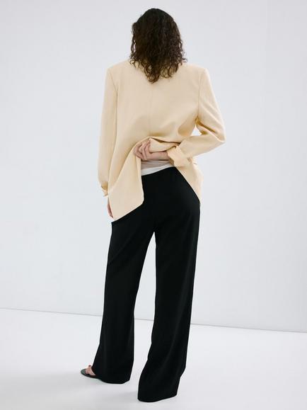 Mango Pantalon Straight Leg Trousers, Black - view 2, Black