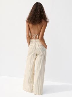 Mango Tat High Waisted Wide Leg Trousers, Yellow - view 2, Yellow