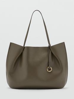 Mango Slouchy Tote Bag, Khaki