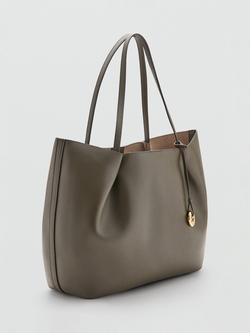 Mango Slouchy Tote Bag - view 2, Khaki