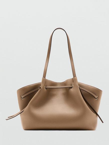Mango Structured Tote Bag, Camel, Camel