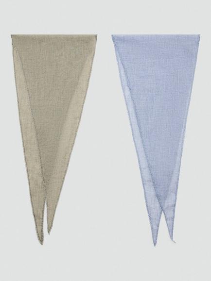 Mango Plain Scarf, Pack of 2, Sky Blue, Sky Blue
