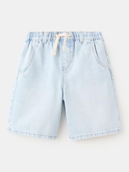 Mango Kids' Drawstring Bermuda Shorts, Light Blue