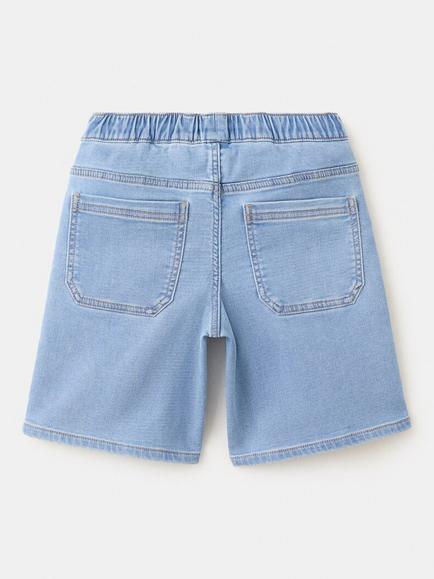 Mango Kids' Drawstrings Denim Shorts - view 2, Medium Blue
