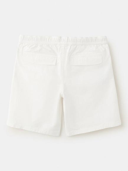 Mango Kids' Cotton Blend Tie Waist Shorts, Off White - view 2, Off White