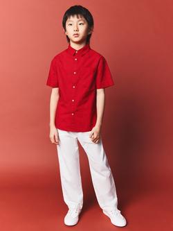 Mango Kids' Linen Blend Tie Waist Chinos, White, White