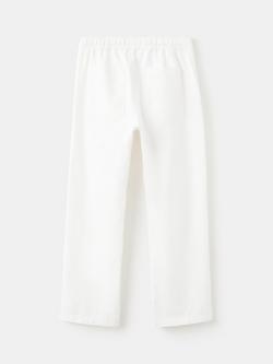 Mango Kids' Linen Blend Tie Waist Chinos, White - view 2, White