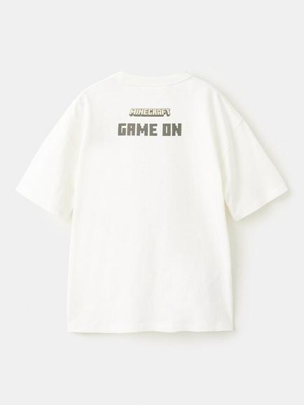 Mango Kids' Short Sleeve Minecraft Print T-Shirt, Off White - view 2, Off White
