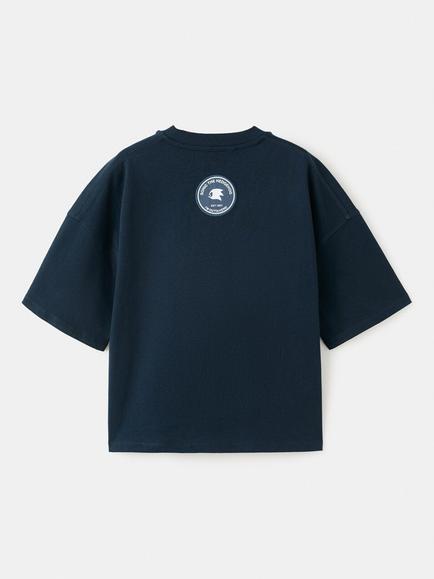 Mango Kids' Short Sleeve Sonic Print T-Shirt, Navy - view 2, Navy