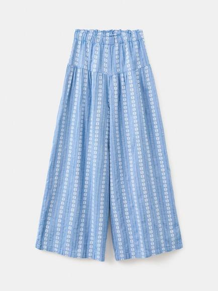 Mango Kids' Embroidered Culottes, Blue, Blue