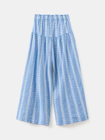 Mango Kids' Embroidered Culottes, Blue - view 2, Blue