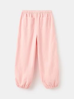 Mango Kids' Elasticated Trousers, Pink - view 2, Pink