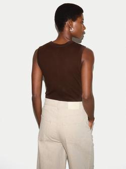 Jigsaw Ribbed Henley Vest - view 2, Brown