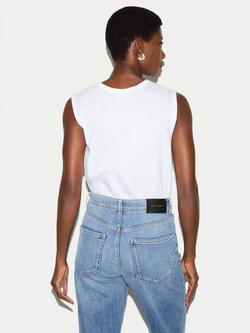 Jigsaw Cotton Slub Scoop Tank Top, Red - view 2, White