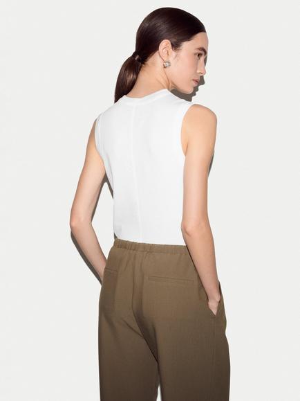 Jigsaw Ribbed Henley Vest - view 2, White