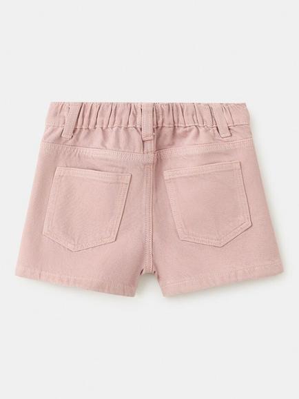 Mango KIds' Crochet Trim Denim Shorts, Pink - view 2, Pink