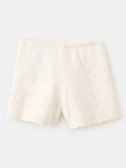 Mango Kids' Pointelle Star Shorts, Cream, Cream