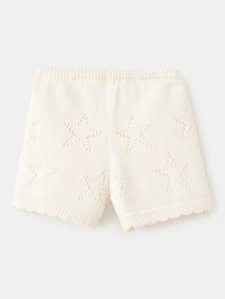 Mango Kids' Pointelle Star Shorts, Cream - view 2, Cream
