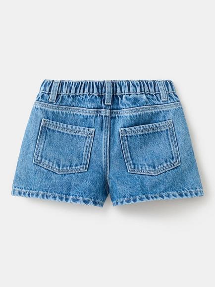 Mango Kids' Studded Denim Shorts, Mid Blue - view 2, Mid Blue