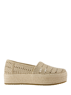 TOMS Valencia Basketweave Platform Espadrille Sandals, Champagne, Champagne