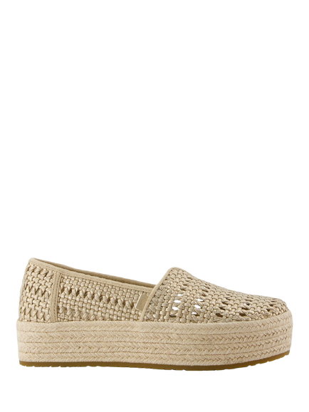 TOMS Valencia Basketweave Platform Espadrille Sandals, Champagne, Champagne