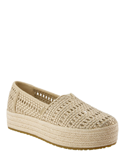 TOMS Valencia Basketweave Platform Espadrille Sandals, Champagne - view 2, Champagne