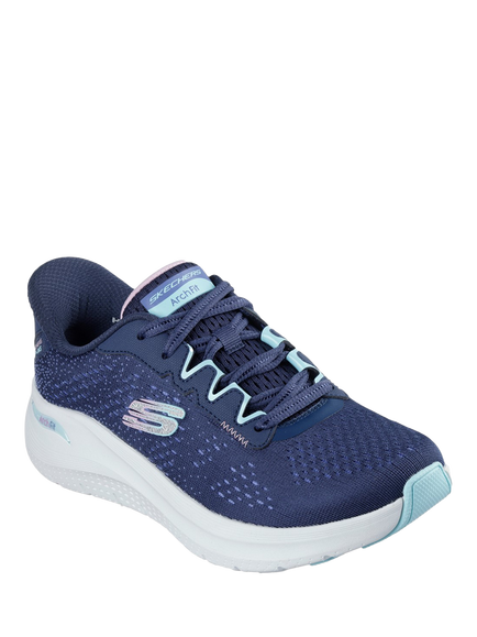 Skechers Arch Fit Fresh Pace Trainers, Navy/Multi - view 2, Navy/Multi
