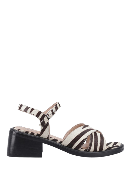 Hush Puppies Zuri Leather Block Heel Sandals, Zebra, Zebra