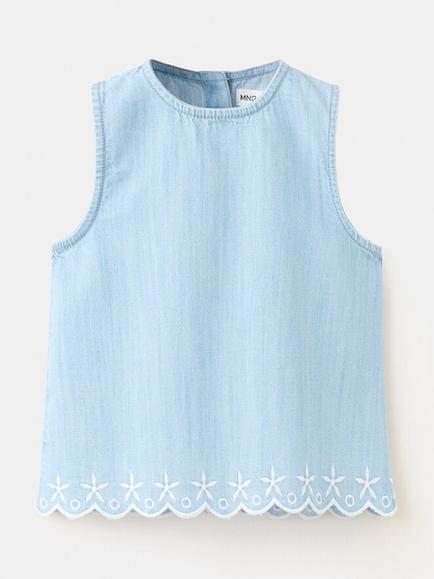 Mango Baby Blouse, Light Blue, Light Blue