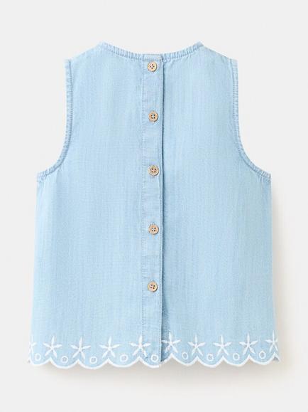Mango Baby Blouse, Light Blue - view 2, Light Blue