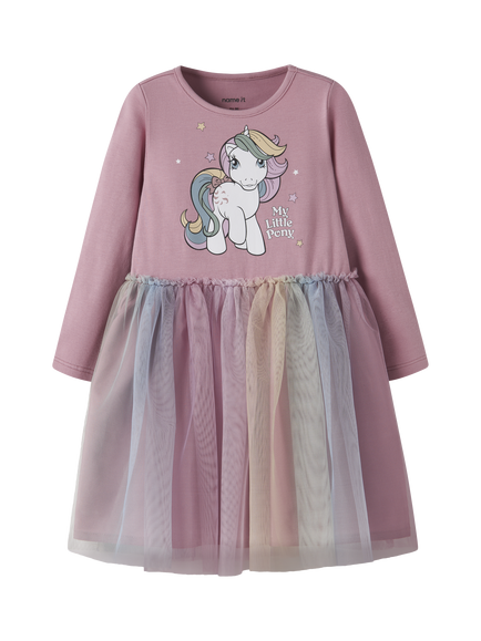 NAME IT Kids' My Little Pony Print Tulle Dress, Lilas, Lilas