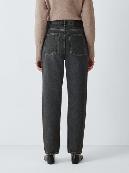 John Lewis High Rise Straight Leg Jeans, Black - view 2, Black