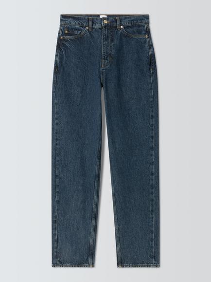 John Lewis Mid Rise Straight Leg Jeans, Mid Blue, Mid Blue