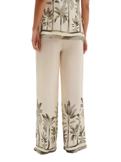 Malina Izabelle High Waist Wide Leg Trousers, Cream/Multi - view 2, Cream/Multi