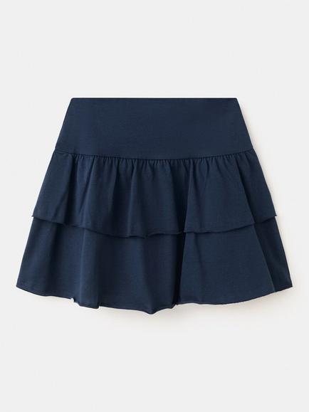 Mango Kids' Pure Cotton Mini Skirt, Navy