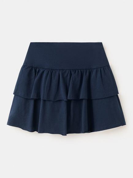 Mango Kids' Pure Cotton Mini Skirt - view 2, Navy