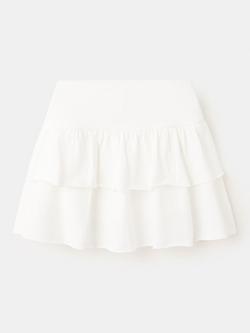 Mango Kids' Pure Cotton Mini Skirt, Off White