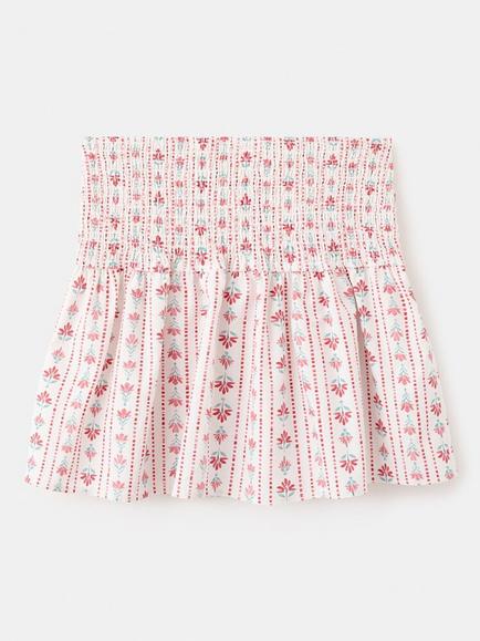Mango Kids' Relaxed Floral Pleated Skirt, Red - view 2, Red