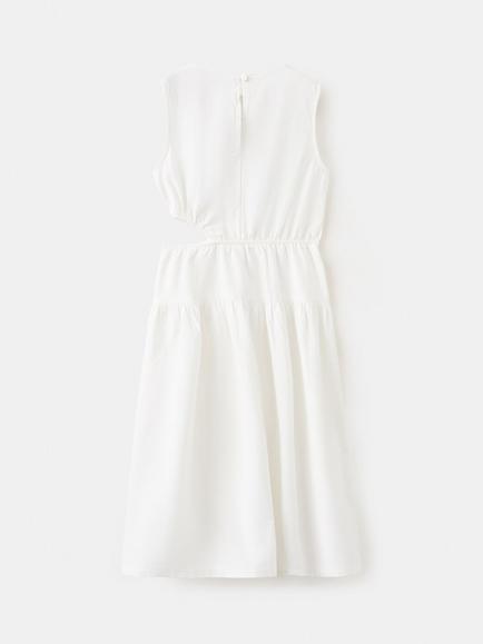 Mango Kids' Vestido Cotton Blend Cut Out Dress, White - view 2, White