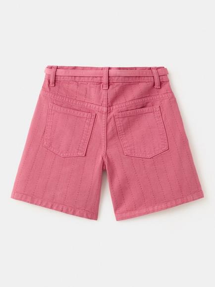 Mango Kids' Relaxed Tie Waist Shorts, Strawberry - view 2, Strawberry