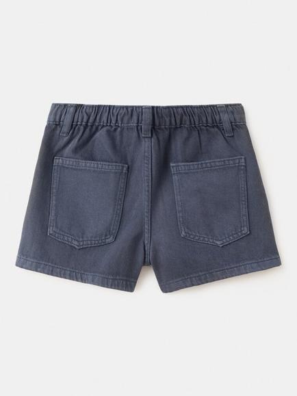 Mango Kids' Embroidered Denim Shorts, Navy - view 2, Navy