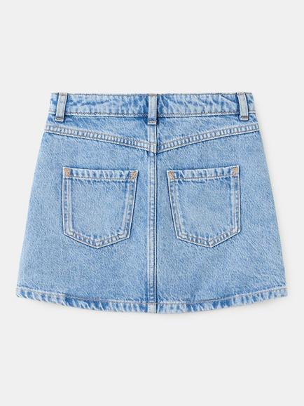 Mango Kids' Denim Skirt, Mid Blue - view 2, Mid Blue