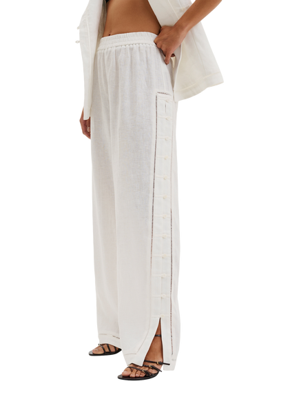 Malina Alessandra Button Detailed Trousers, White - view 2, White
