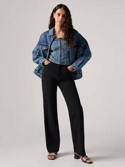 Levi's Ribcage High Rise Full Length Jeans, Black Sprout, Black Sprout