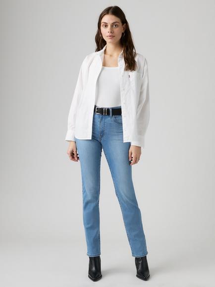 Levi's 722 High Rise Slim Fit Jeans, True Blue Mid, True Blue Mid