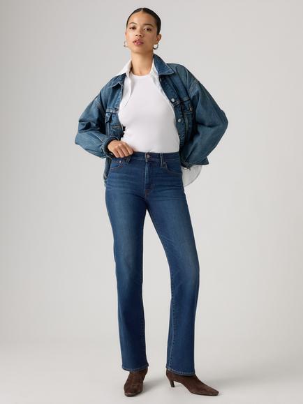 Levi's 723 High Rise Straight Leg Slim Jeans, True Blue Dark, True Blue Dark