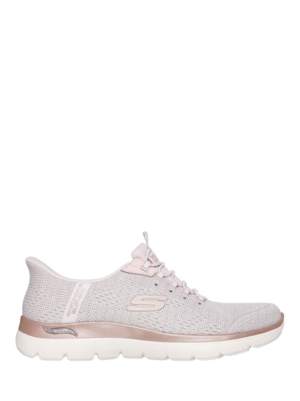Skechers x Martha Stewart Hands Free Slip-ins Arch Fit Summits Soft Shimmer Trainers, Light Pink, Light Pink