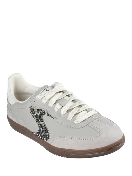 Skechers Hotshot Shimmering Spots Lace Up Trainers, Taupe - view 2, Taupe