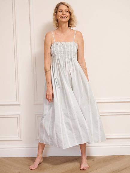 Their Nibs Cotton Cami Midi Night Dress, Aqua, Aqua